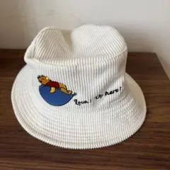 バケットハット コーデュロイ 白 キャラクター