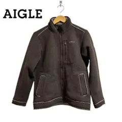 美品　AIGLE ダークブラウン フリースジャケット　ポーラテック