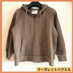 MHL.マーガレットハウエル　フード付きパーカー　ハーフジップ　カーキ色のサムネイル