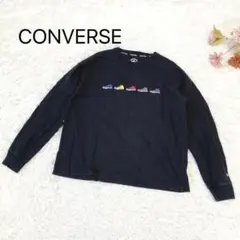 s.2212【コンバース】長袖 カットソー ワッペン ブラック 刺繍 Mサイズのサムネイル