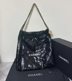 CHANELノベルティ キルティングレザーショルダーバッグブラック