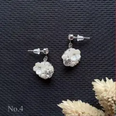 一粒ピアス　パールとフラワーモチーフ/イヤリング　入学式や卒業式　no.4