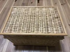 ラタン マガジンラック 籐家具 アンティーク風 収納ラック 昭和レトロ