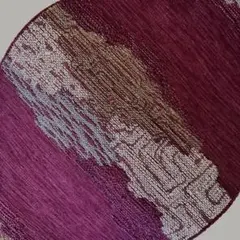 87半幅帯 小袋帯 深みのある赤紫色 抽象的な雲のような文様 小紋 着物