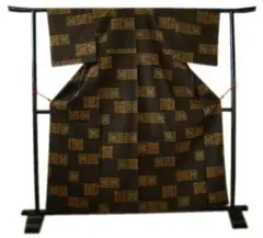 値下げ！美品 S寸 単衣 十日町紬（正絹）仕立上り＜TT417＞ショコラ様専用
