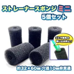 【プレフィルター】ストレーナー用スポンジミニ(内径10ミリ)5個セットのサムネイル