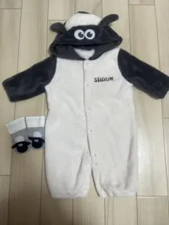 ひつじのショーン フード付きロンパース 50-70 靴下付