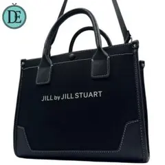 【極上】JILLSTUART ハンドバッグ 2way キャンバス レザー 黒