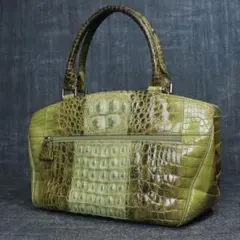 クロコダイル型押し トートバッグ ヒマラヤ グリーン系
