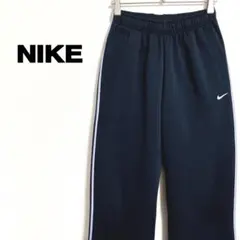 NIKE ネイビー トラックパンツ　レディースM ロング丈　刺繍ロゴ　吸汗速乾