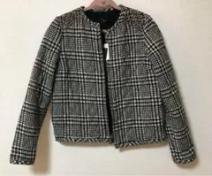 美品 NINE ナイン ジャケット　コート　ショートコート　ブルゾン　千鳥格子