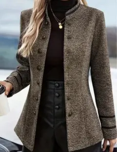 試着のみ◾️ダブルボタン　茶チェスターコートM