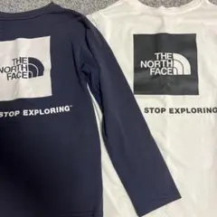 ノースフェイス長袖Tシャツ ホワイト✖️ネイビー