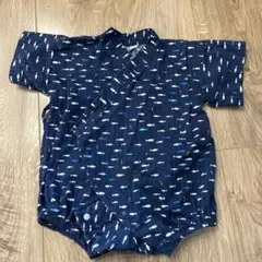 ロンパース　甚平　70cm ネイビー　魚柄
