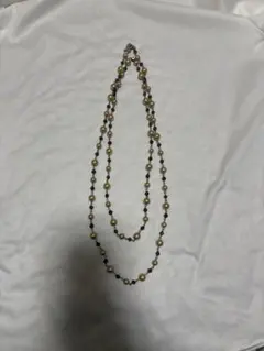 ゴールドシルバービーズロングネックレス