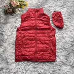 ユニクロ　ウルトラライトダウンベスト　【S】　レッド　収納袋付き　インナーダウン