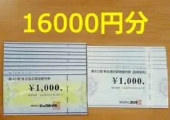 ビックカメラ コジマ株主優待券 16000円分