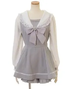 【大人気‪‪❤︎‬】リズリサ セーラーカラーセットアップ グレー