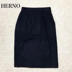 HERNO ヴィンテージ ウール スカート/ヘルノ イタリア製 ネイビーのサムネイル