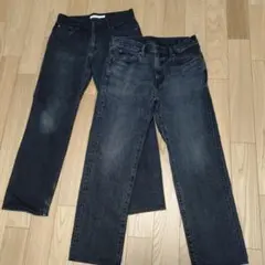 UNIQLO ブラックデニムパンツ 2本セットw31、w33