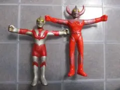 2点 ウルトラマン ウルトラの父 ゴム製 ミニフィギア 2体 ゴム人形 現状品
