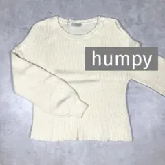 ホワイトニット　生成色　Ｍ　クルーネック　シンプル