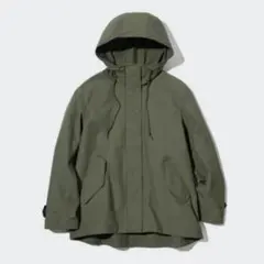 UNIQLO コットンブレンドパーカ オリーブ S