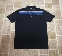 【未使用品】フットジョイ ゴルフ メンズ ポロシャツ L ブラック ボーダーFJ