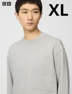 ユニクロＵ　クルーネックTシャツ/長袖　XL　グレー