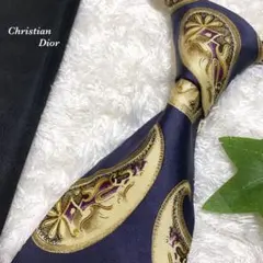 Dior ディオール　ネクタイ　ペイズリー　総柄　ダークカラー　カッコいい
