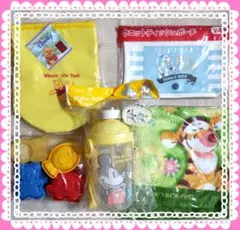 ディズニー [ 水筒/カバー 型抜き タオル ウエテポーチ] 5点セット お弁当