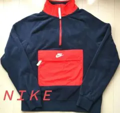 Nike ハーフジップ フリースジャケット ネイビー/オレンジ　Mサイズ
