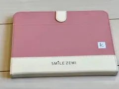 SMILE ZEMI タブレットケース ピンク/ホワイト　組曲バージョン