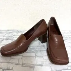 美品⭐︎ing ブラウン ローファー23cmレザーチャンキーヒールのサムネイル