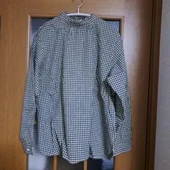 studio CLIP　　ギンガムスタンドフリルブラウス