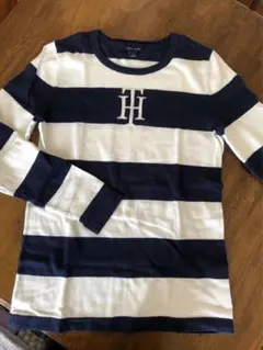 トミーヒルフィガー　白紺ボーダーセーター　USサイズS/P