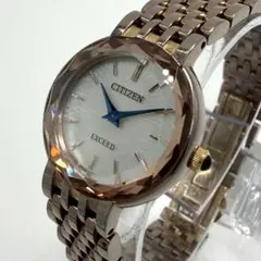 【稼動】 希少 CITIZEN エクシード 腕時計 カットガラス ピンクゴールドのサムネイル