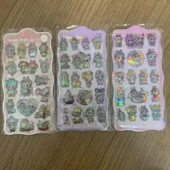 3枚 ラブブ 立体 ボンボンドロップシール うるちゅる