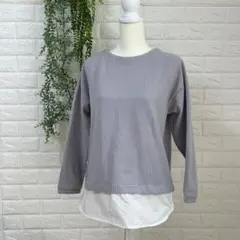 エイチケーワークスロンドン　M　パープル　異素材　ノーカラー　上品　きれいめのサムネイル