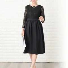 新品タグ付　レースレディース　ワンピース　ドレス　ウエストリボン付