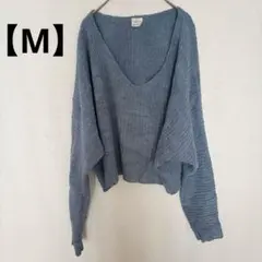 ✨一点限り✨ 【M】Vネック　セーター 青　トップス　ニット