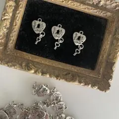 ハート鍵チャーム 31個セット シルバーカラー ハンドメイド素材