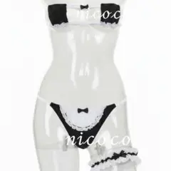 283 セクシーランジェリー コスプレ メイド 白黒 マイクロビキニのサムネイル