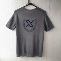 ARMANI EXCHANGE 墨黒 メッシュニットTシャツ スミクロ グレーのサムネイル