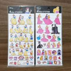 新品未使用☆レア！ 白雪姫 眠れる森の美女 4サイズステッカー 2枚セット