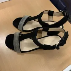 ♡スコットクラブ　ELVIO ZANON ブラックスエードサンダル36号