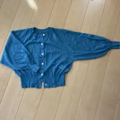 レディース 長袖カーディガン ブルー