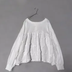 studio CLIP スタディオクリップ 2WAY刺繍レースカットソー 白 Fのサムネイル
