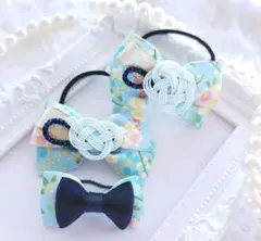 ☆(16)和風 3点セット ヘアゴム ヘアピン♡ リボン ハンドメイド