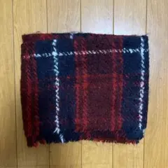 チェック柄フリースマフラー スヌード風